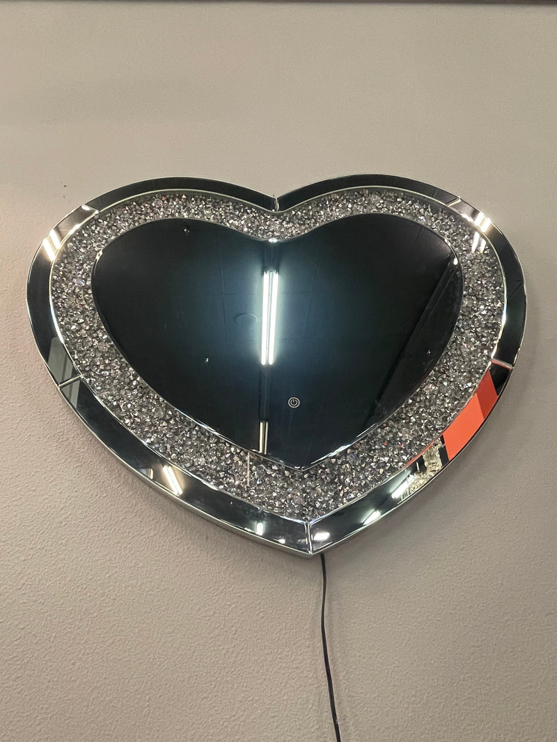 Issa Silver Heart Shape Wall Mirror