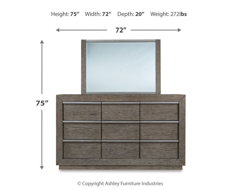 Anibecca Weathered Gray Dresser & Mirror