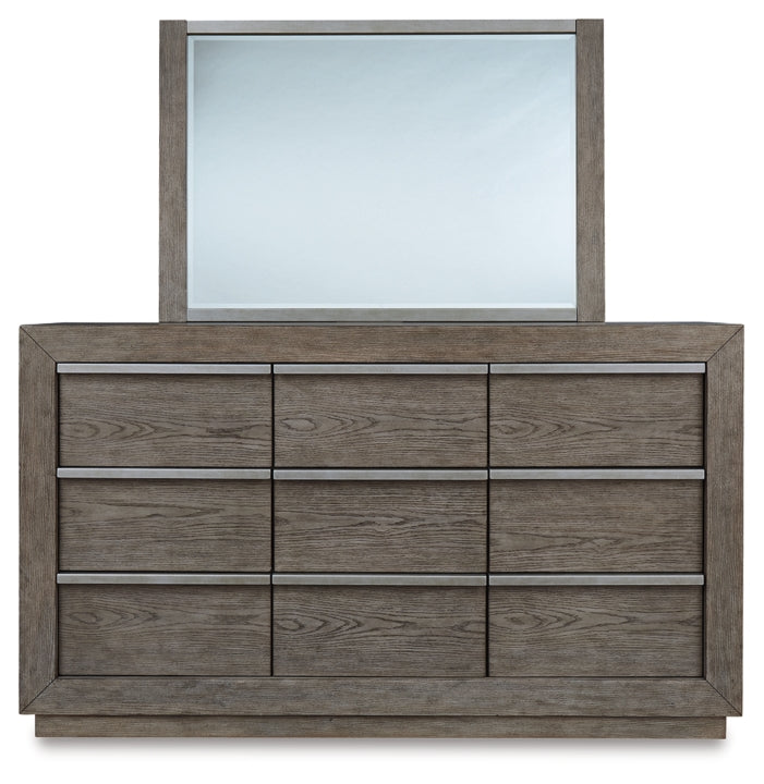 Anibecca Weathered Gray Dresser & Mirror