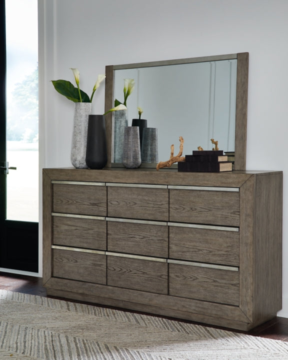 Anibecca Weathered Gray Dresser & Mirror