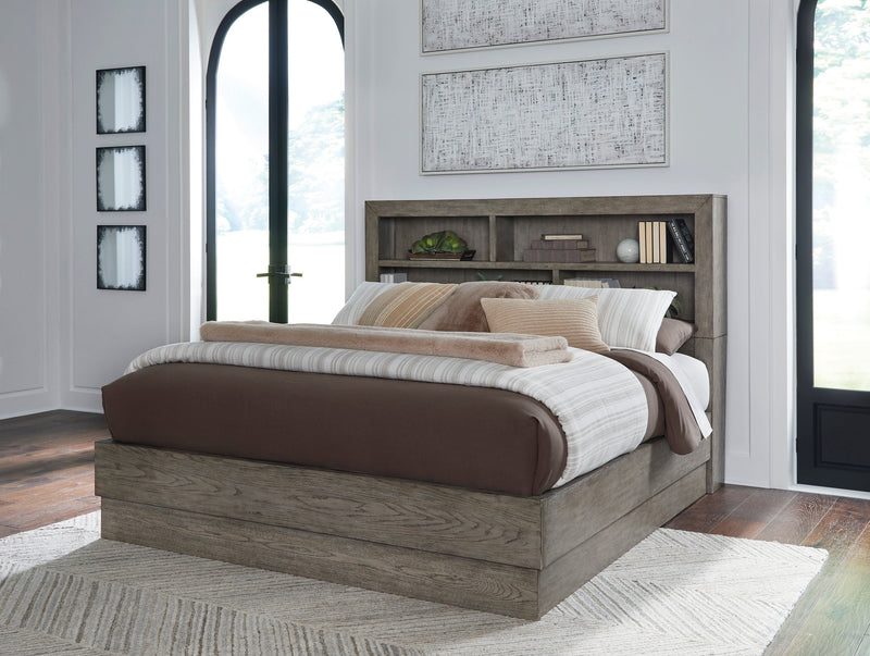 Anibecca Weathered Gray Cal. King Bookcase Bed