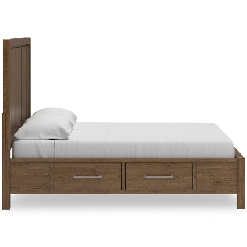 Cabalynn Light Brown Queen Panel Bed w/ Storage