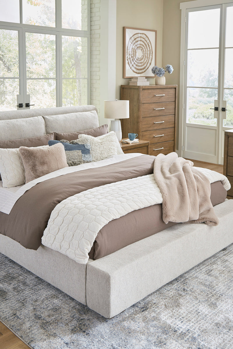 Cabalynn Light Brown California King Upholstered Bed