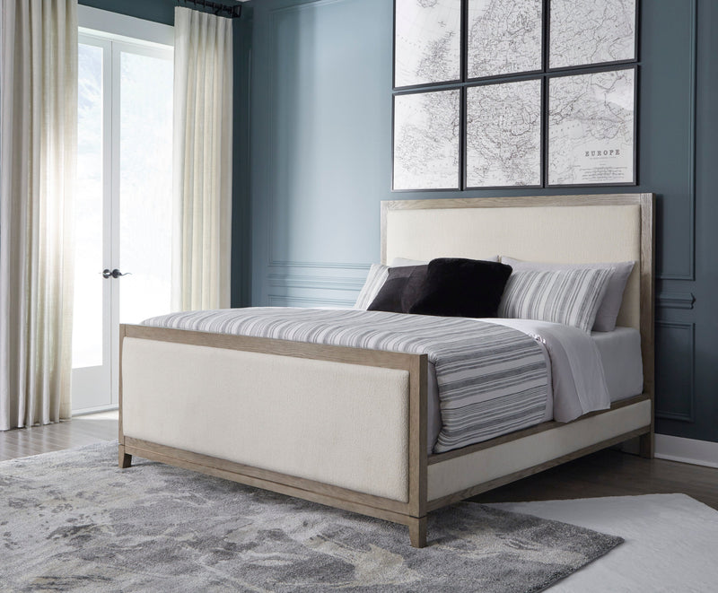 Chrestner Gray Queen Uph. Panel Bed