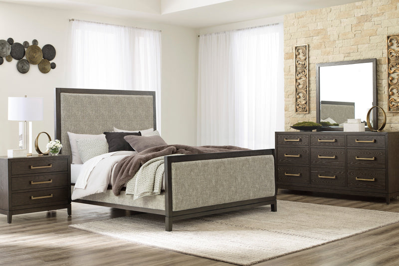 Burkhaus Brown Uph. Panel Bedroom Sets