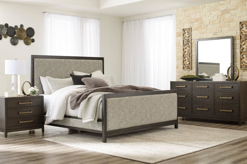 Burkhaus Brown Uph. Panel Bedroom Sets