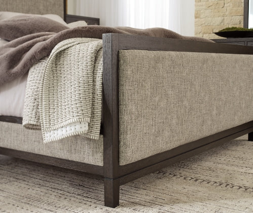 Burkhaus Brown Cal. King Uph. Panel Bed