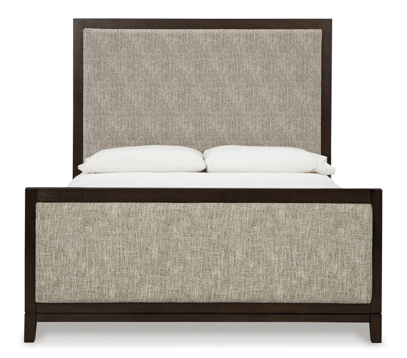 Burkhaus Brown Uph. Panel Bedroom Sets