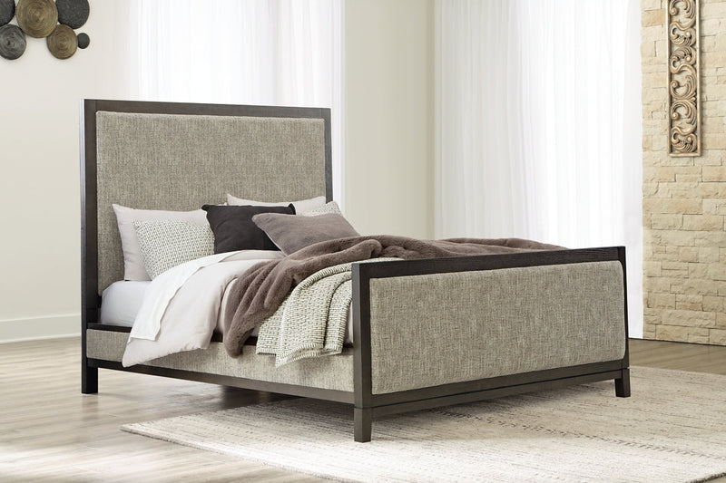 Burkhaus Brown Queen Uph. Panel Bed