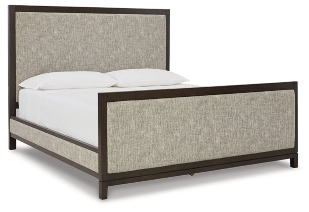 Burkhaus Brown King Uph. Panel Bed