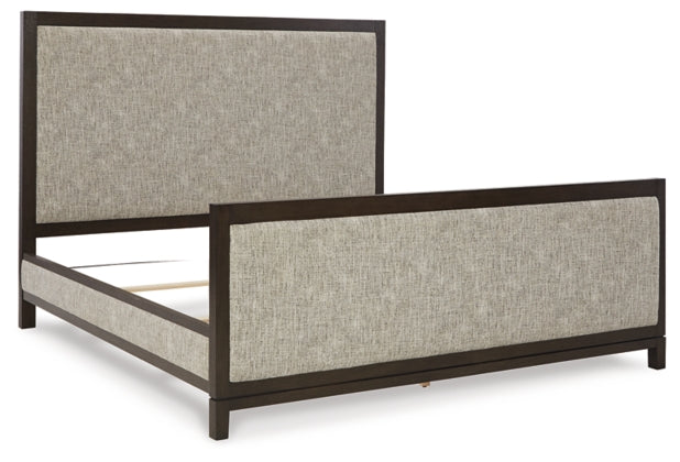 Burkhaus Brown King Uph. Panel Bed