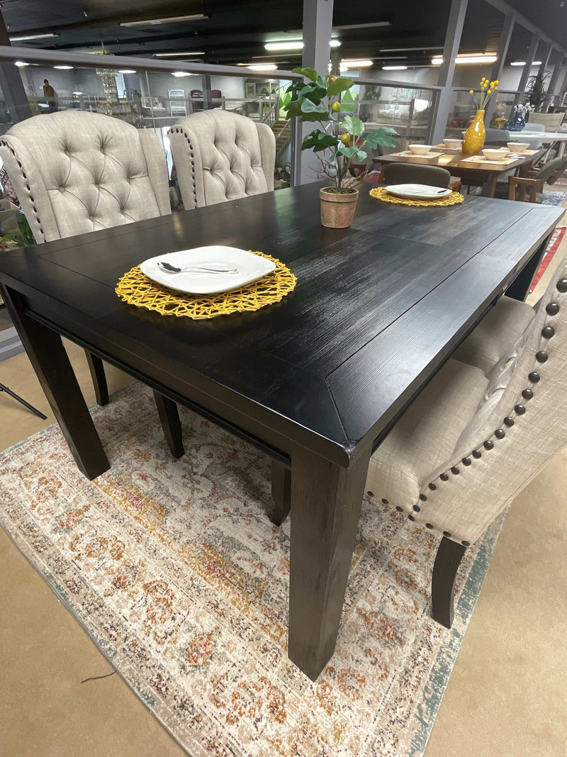 Sania III - Black - Rectangular Dining Table w/ 18" Leaf - Ornate Home