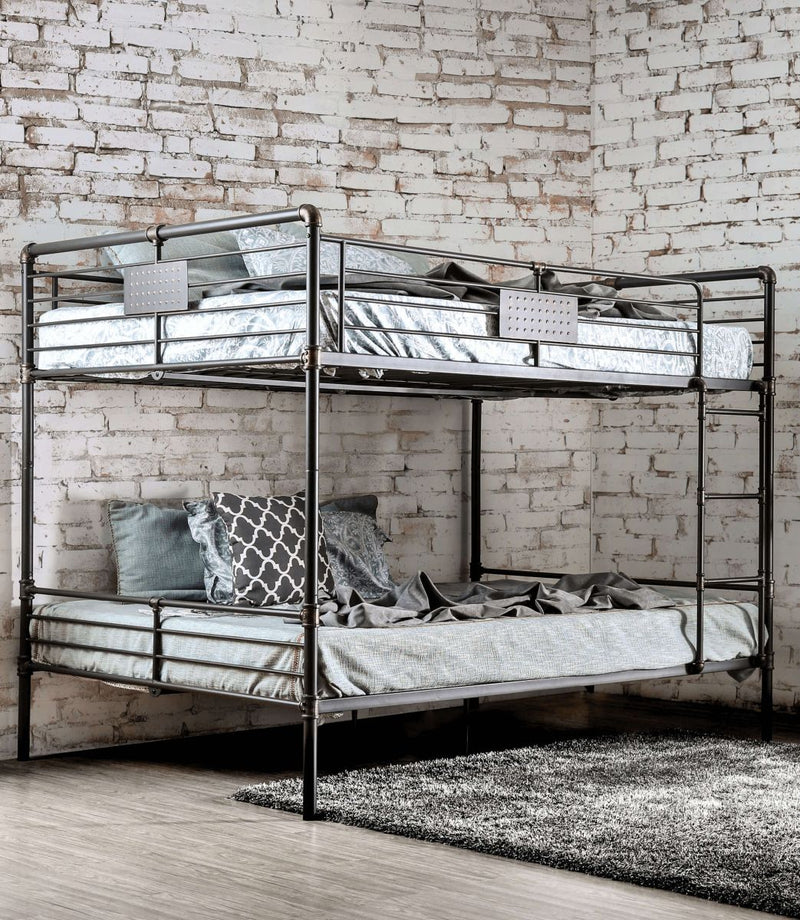 Olga Antique Black Queen/Queen Bunk Bed