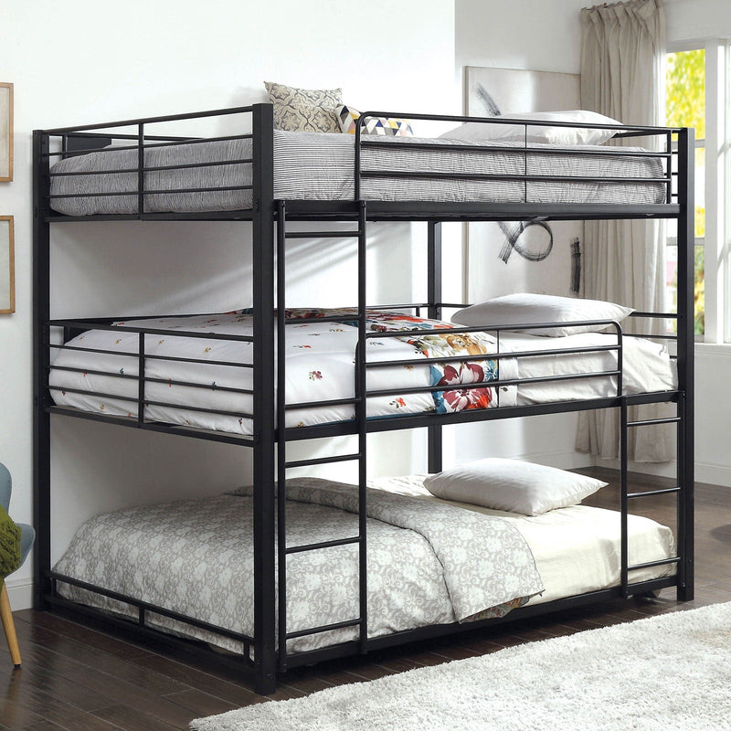 Olga I Antique Black Triple Bunk Bed