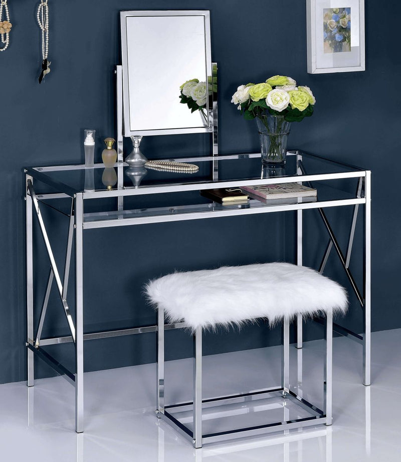 Lismore Chrome Vanity w/ Stool