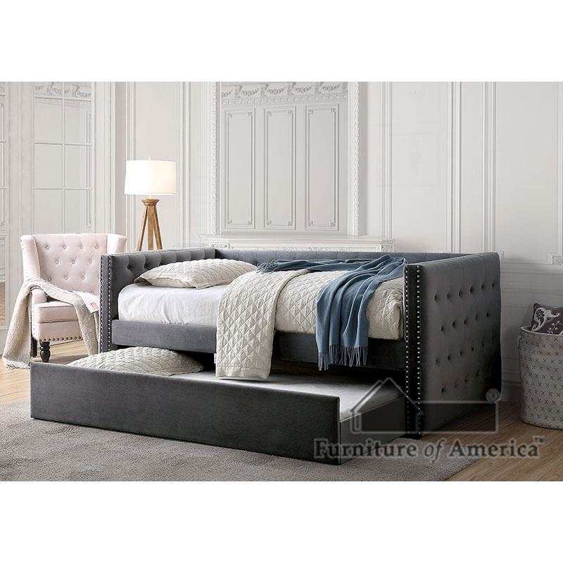 Susanna - Gray - Daybed w/ Trundle - Ornate Home