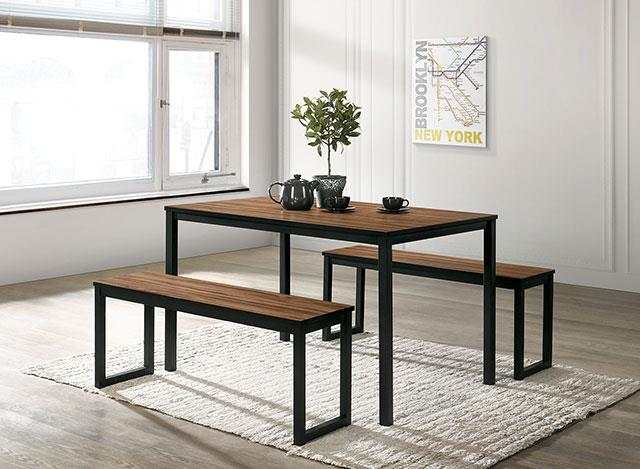 Tripoli - Walnut/Black - Dining Set /3pc - Ornate Home