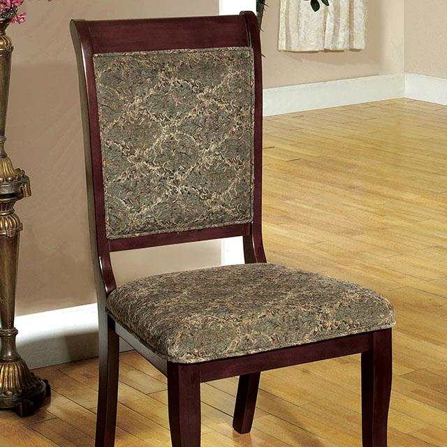 St. Nicholas I - Antique Cherry & Beige - Side Chair (Set of 2) - Ornate Home