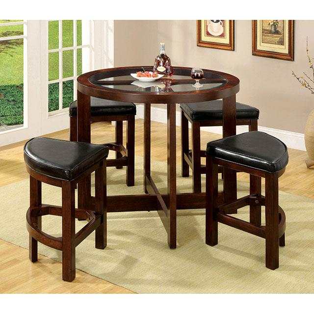 Crystal Cove I - Dark Walnut - Counter Height Dining Set / 5pc - Ornate Home