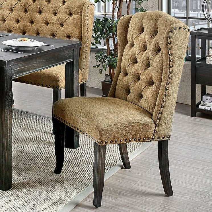 Sania III - Antique Black & Gold - Side Chair (Set of 2) - Ornate Home