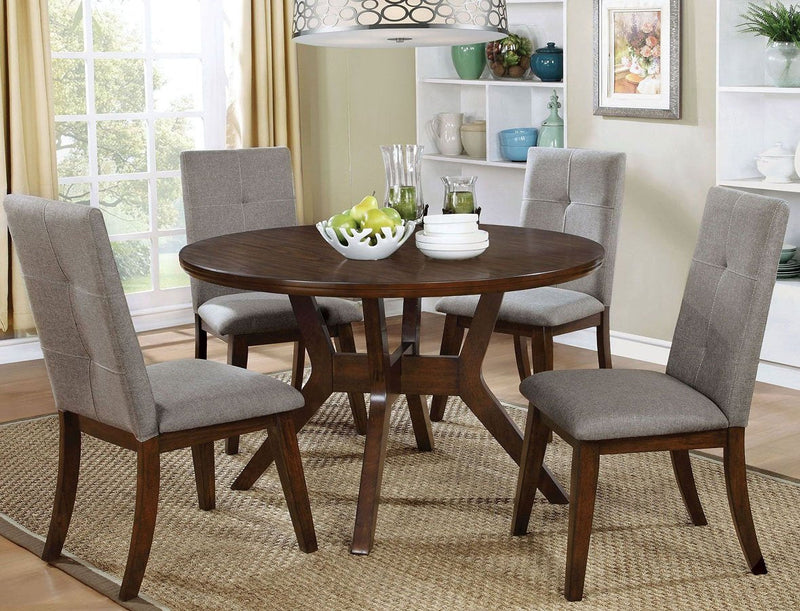 Abelone Walnut & Gray Dining Chair (Set of 2)