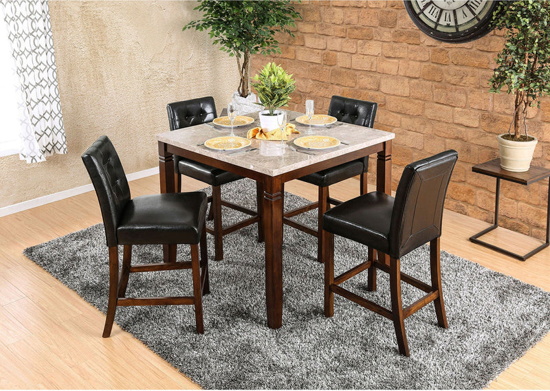 Marstone Brown Cherry & Black Counter Ht. Chair (Set of 2)