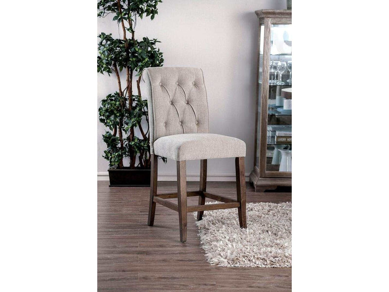 Sania III - Rustic Oak & Beige - Counter Height Dining Chair (Set of 2) - Ornate Home