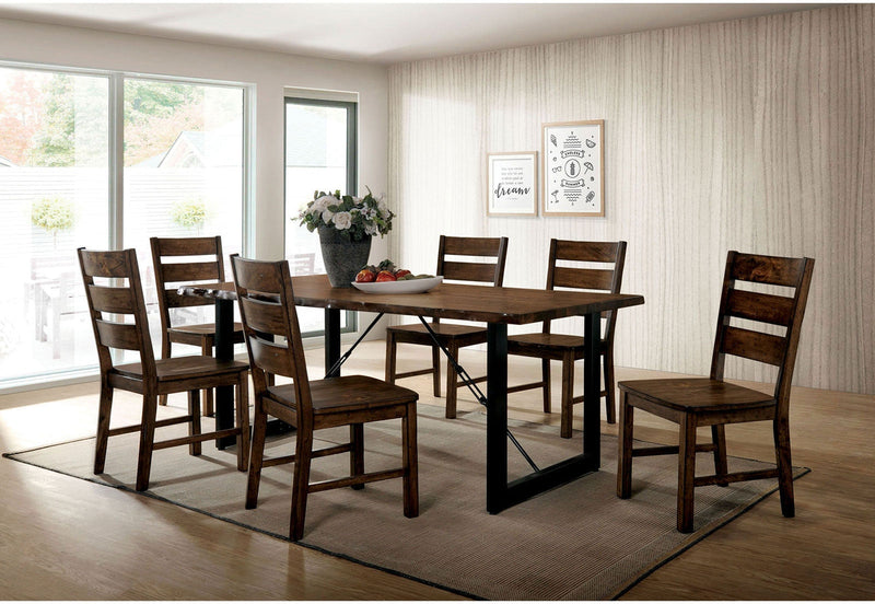 Dulce Walnut & Black 7pc Dining Room Set