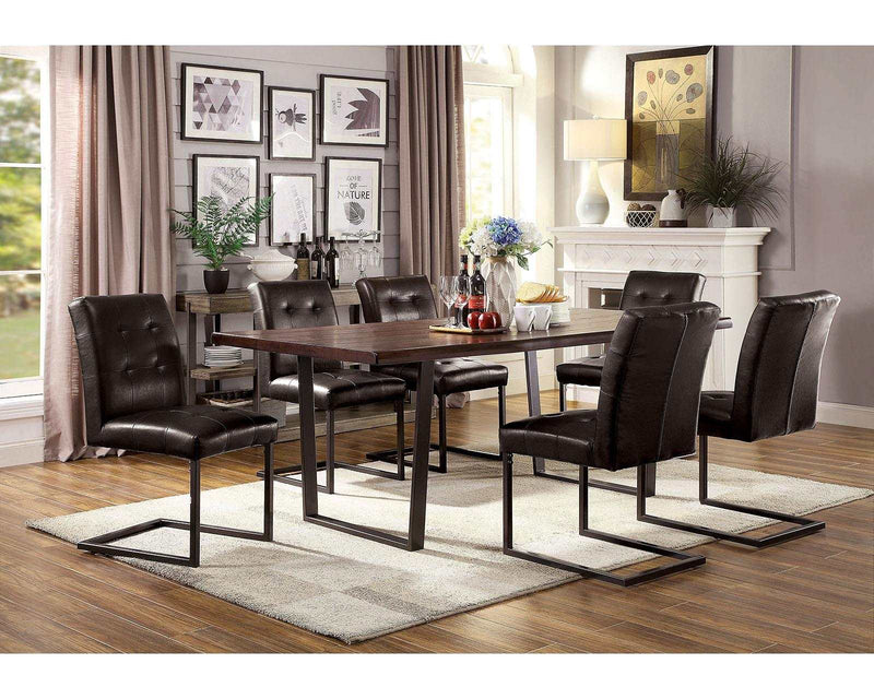 Pisek - Brown/Gun Metal - Dining Chair  (Set of 2) - Ornate Home