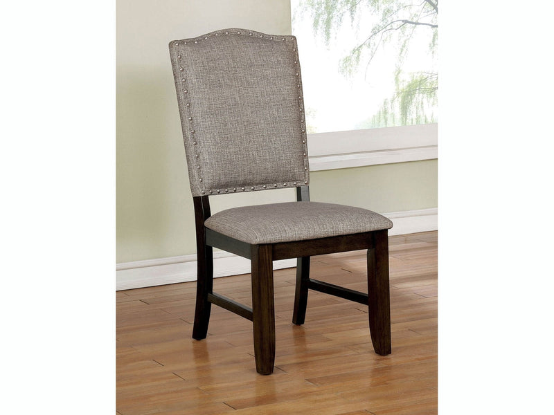 Teagan Dark Walnut & Gray Side Chair (Set of 2)