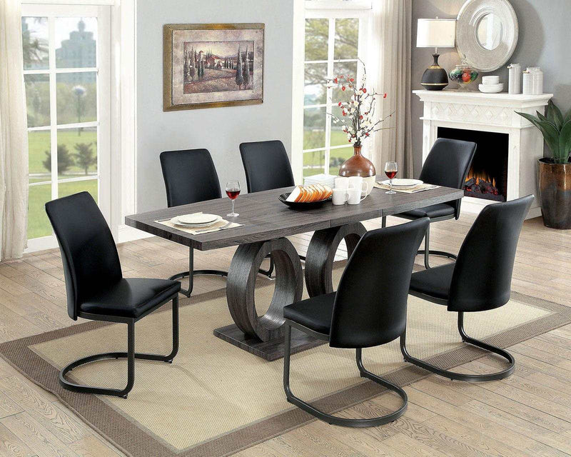 Saskia - Dark Gray/Black - Dining Chair  (Set of 2) - Ornate Home