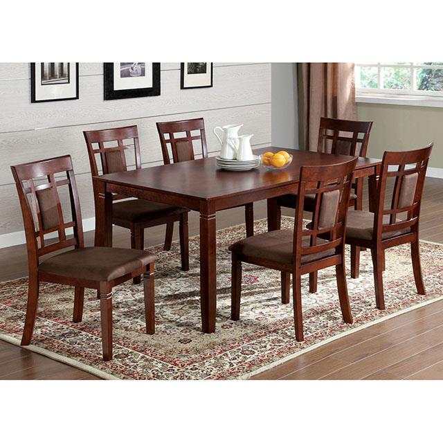 Montclair I - Dark Cherry/Brown - Dining Set / 7pc - Ornate Home