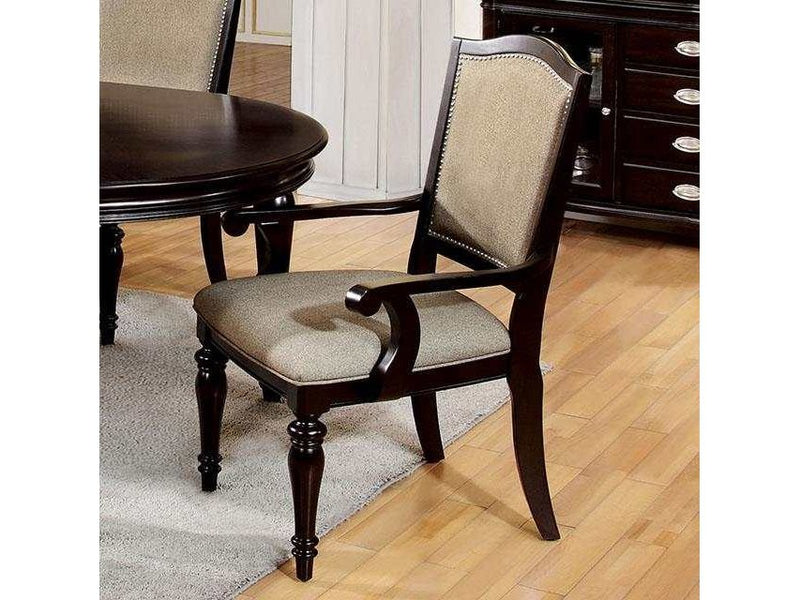 Harrington - Dark Walnut/Tan - Dining Chair  (Set of 2) - Ornate Home