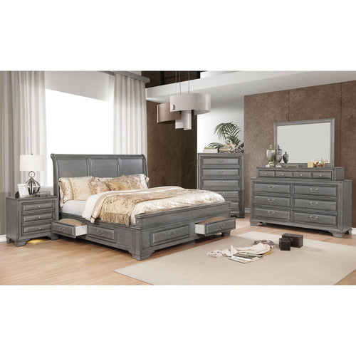 Brandt Gray Storage Platform Bed