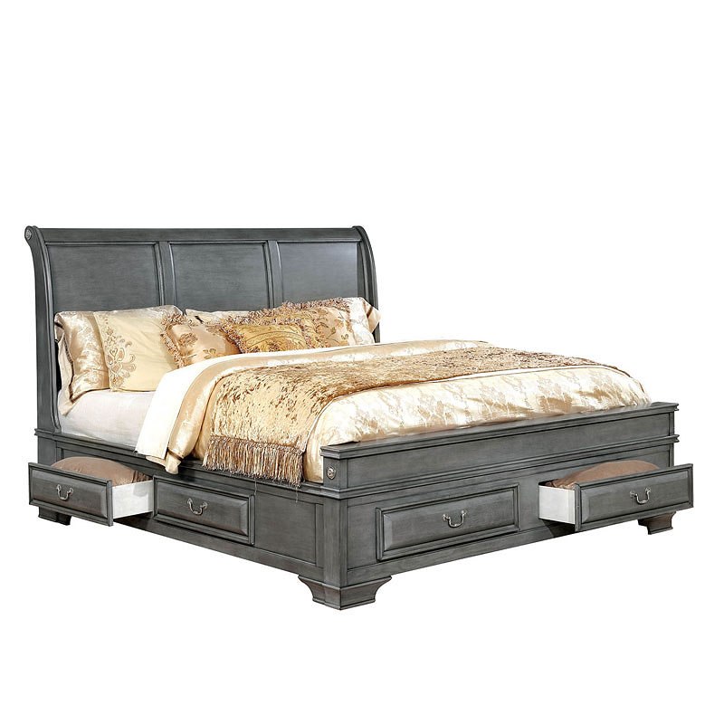 Brandt Gray Storage Platform Bed