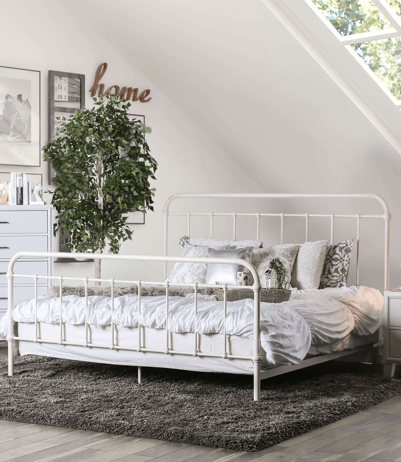 Iria White Twin Bed