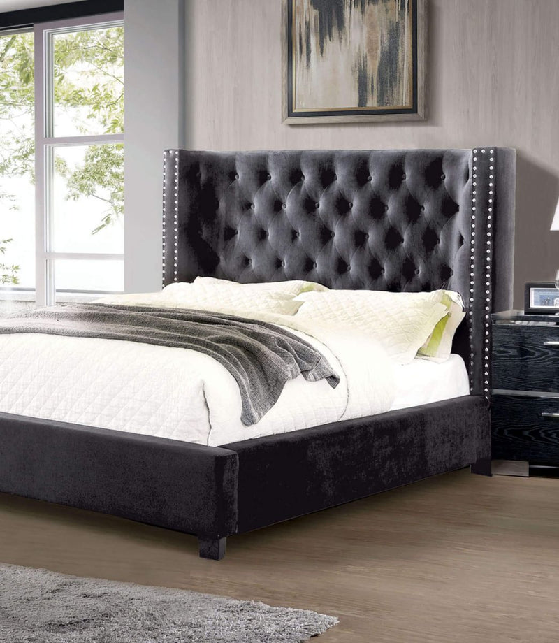 Cayla  Dark Gray Eastern King Bed