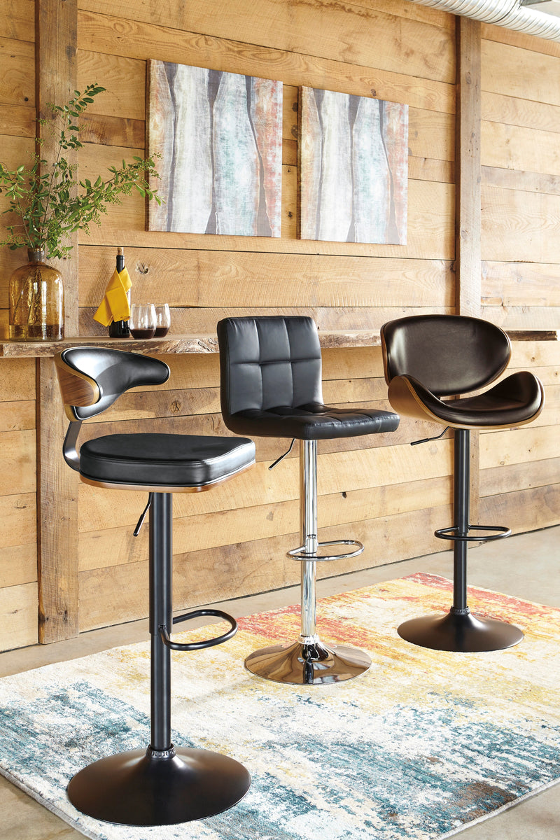 Bellatier Faux Leather Adjustable Height Bar Stools