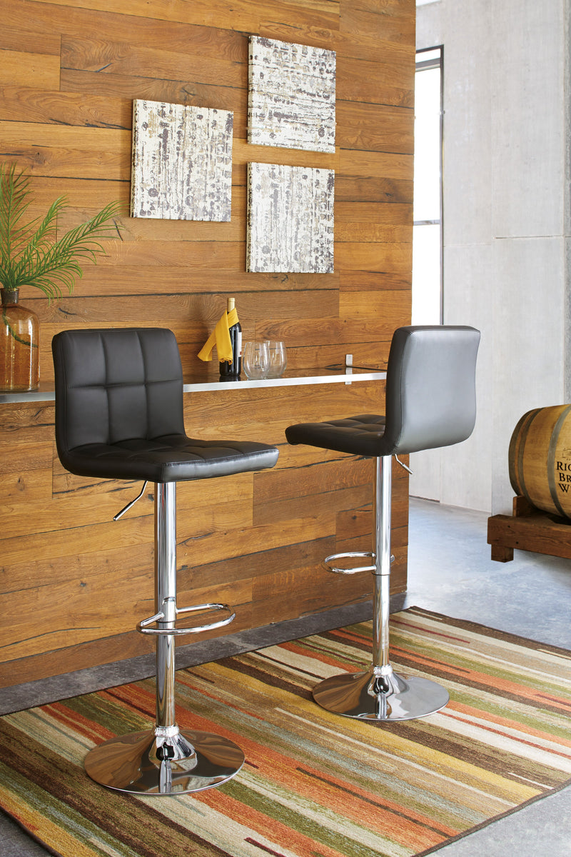 Bellatier Faux Leather Adjustable Height Bar Stools