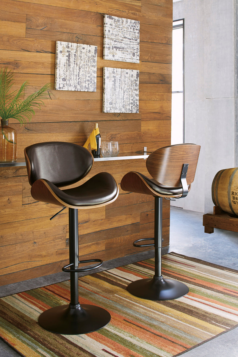 Bellatier Faux Leather Adjustable Height Bar Stools