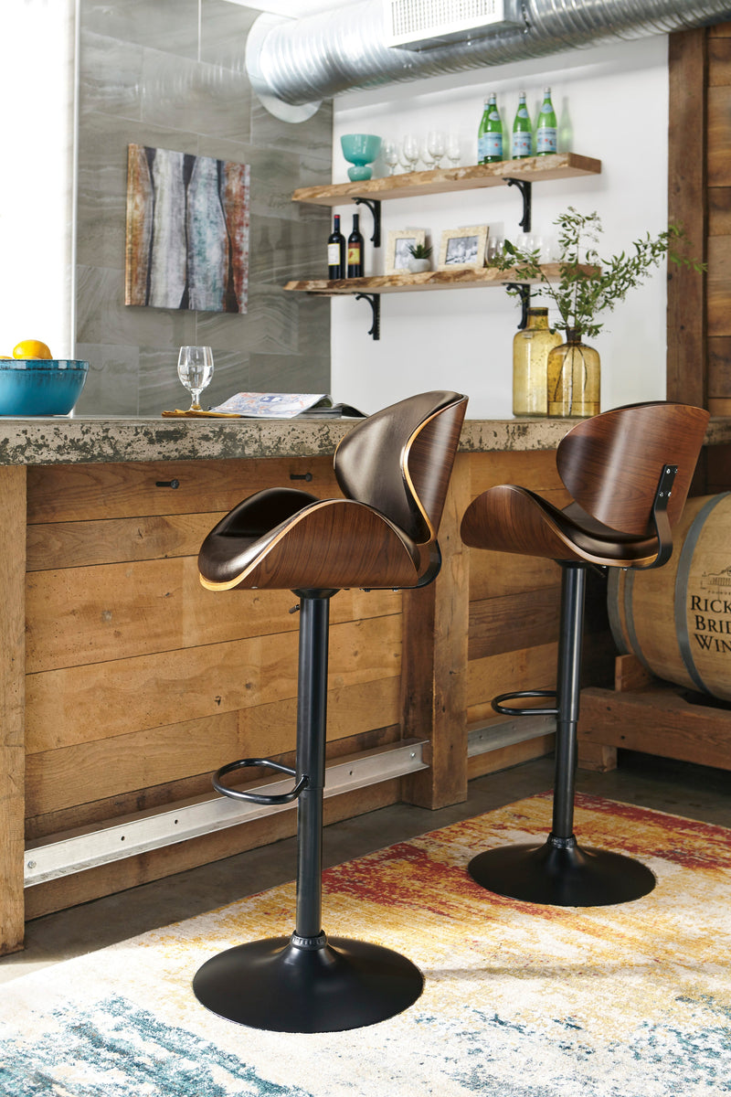 Bellatier Faux Leather Adjustable Height Bar Stools