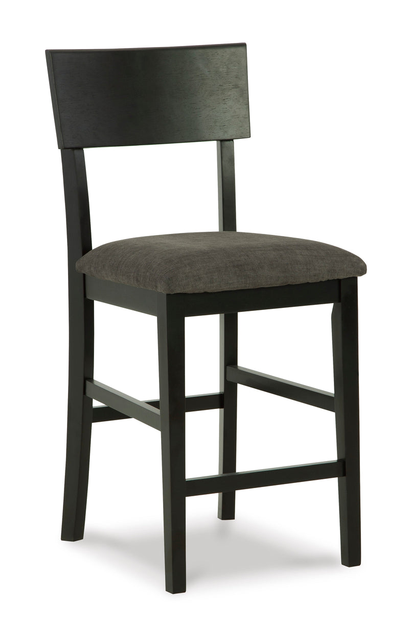 Chanzen Gray & Black Counter Height Bar Stool (Set of 2)