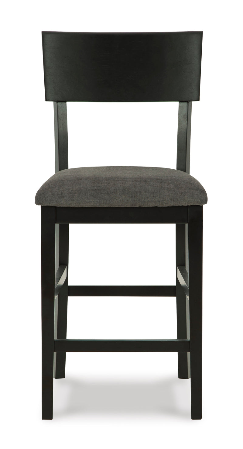 Chanzen Gray & Black Counter Height Bar Stool (Set of 2)