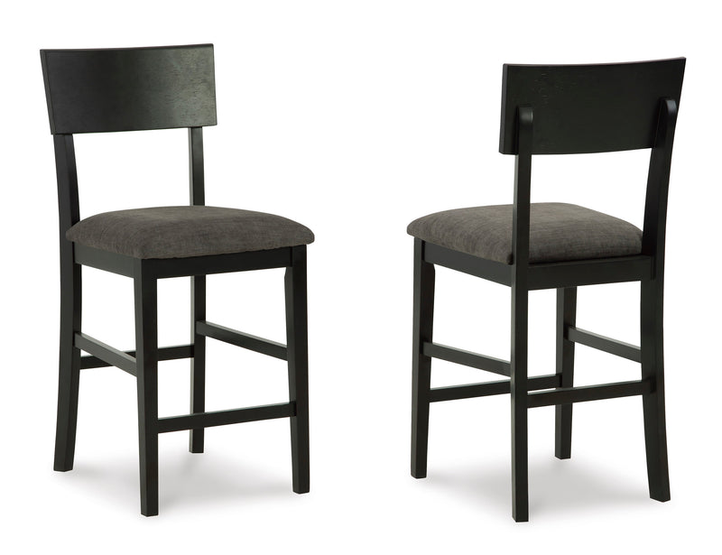 Chanzen Gray & Black Counter Height Bar Stool (Set of 2)