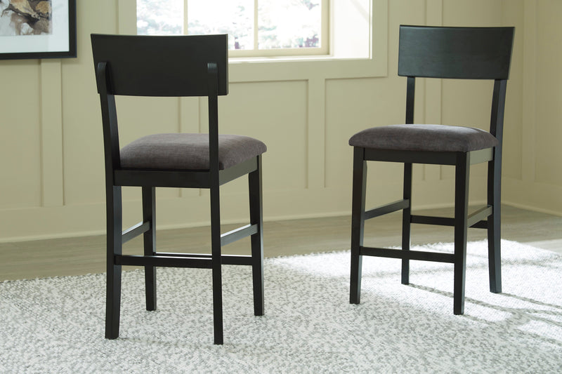 Chanzen Gray & Black Counter Height Bar Stool (Set of 2)