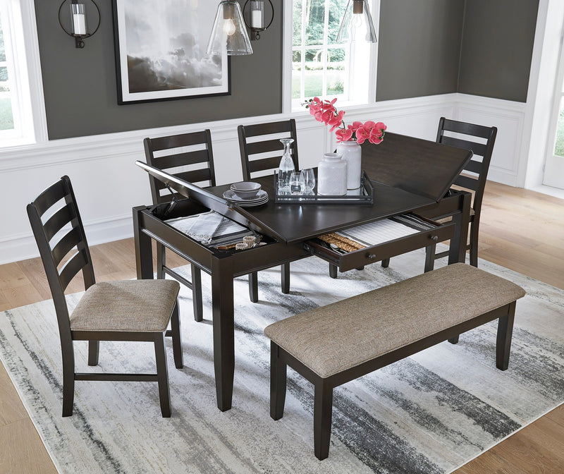 Ambenrock Dark Brown Dining Table w/ Storage