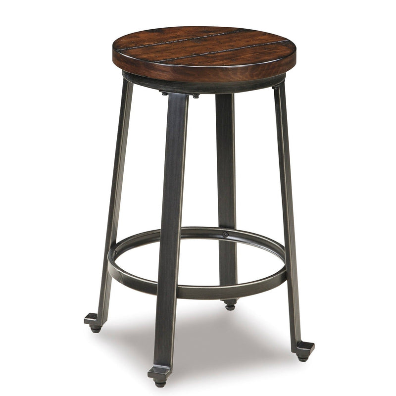 Challiman Rustic Brown Counter Height Bar Stool (Set of 2)