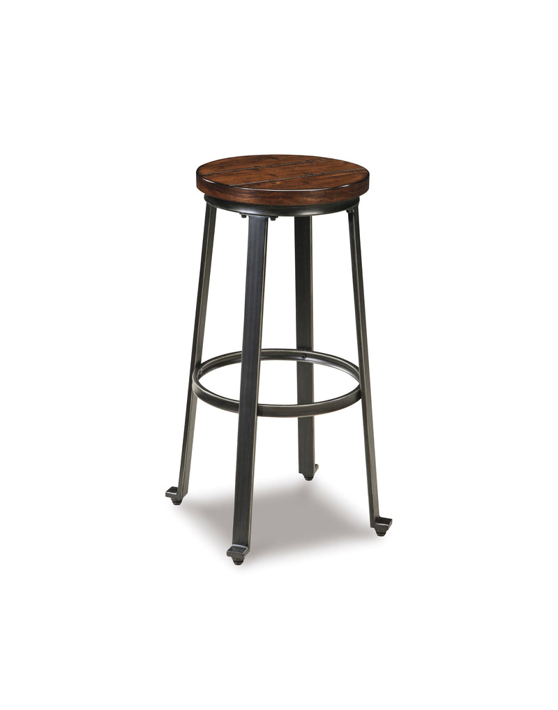 Challiman Rustic Brown Bar Height Bar Stool (Set of 2)