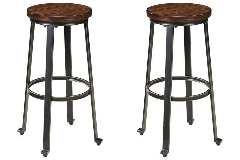 Challiman Rustic Brown Bar Height Bar Stool (Set of 2)