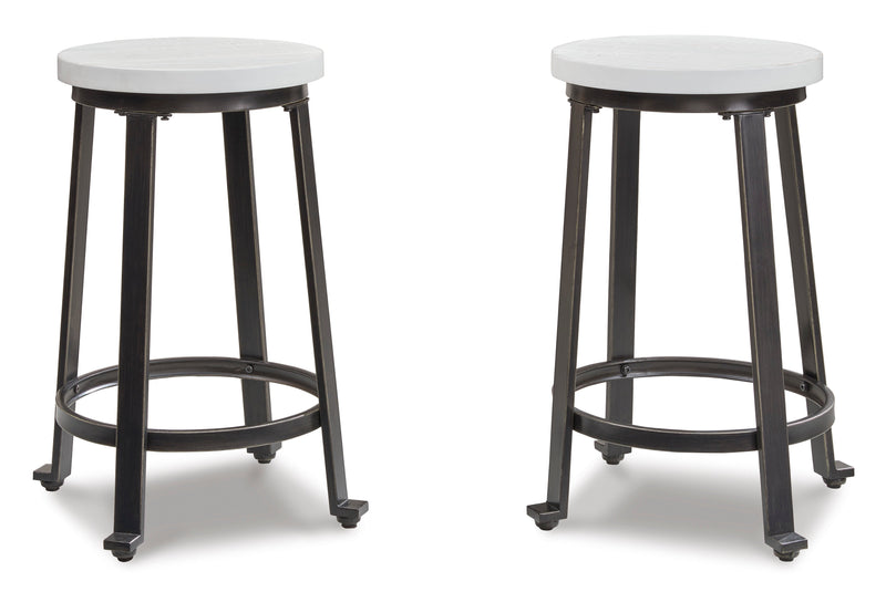 Challiman Vintage White Counter Height Bar Stool (Set of 2)